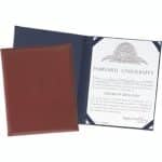 Custom Top Grain Leather Certificate Holder (Domestic)