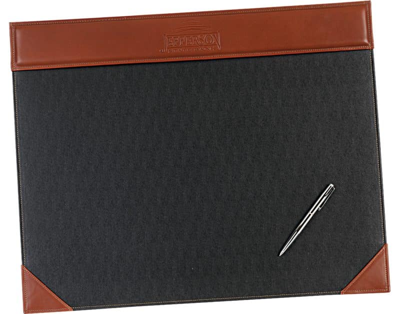 Custom Top Grain Leather Desk Blotter (Domestic)