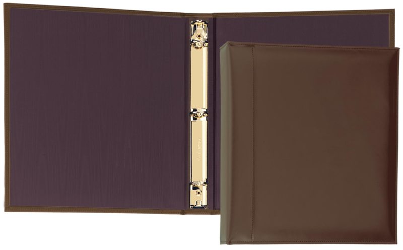 Custom Top Grain Leather 1" Ring Binder (Domestic) - 2