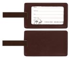 Custom Top Grain Leather Luggage Tag w/Open ID Window (Domestic) - 3